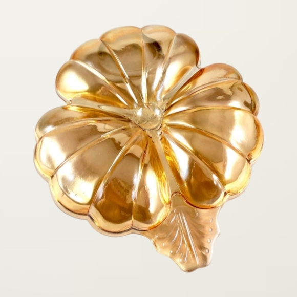 VINTAGE DORIC JEANNETTE IRIDESCENT MARIGOLD DEPRESSION CARNIVAL GLASS DISH - Picture 5 of 7